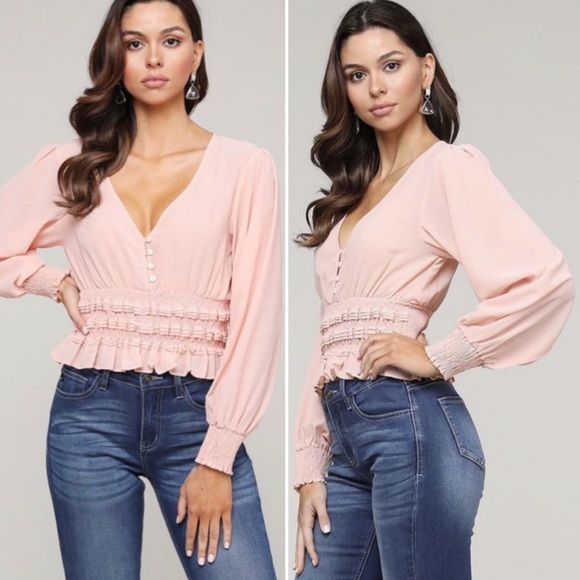 Fate Boho Boho Sweet Lantern Pink/Lavender Blouse - Picture 2 of 8